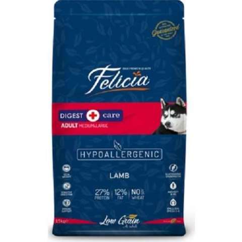 Felicia Düşük Tahıllı Hipoalerjenik Kuzu Etli Orta ve Büyük Irk Yetişkin Köpek Maması 15 Kg(stt.01/2027)