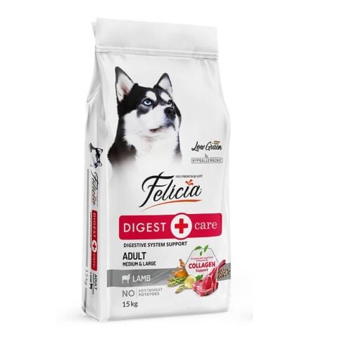 Felicia Düşük Tahıllı Hipoalerjenik Kuzu Etli Orta ve Büyük Irk Yetişkin Köpek Maması 15 Kg(stt.06/2028)
