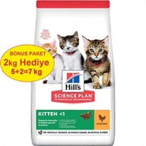 Hills Kitten Tavuklu Yavru Kedi Maması 5 kg+2 kg(Bonuslu)(stt.12/2025)