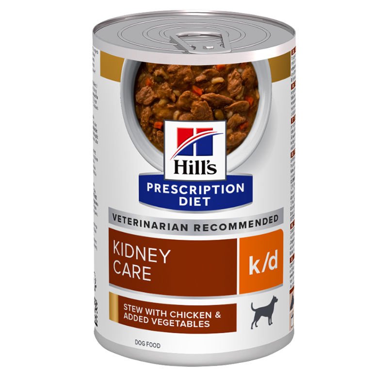 Hills Prescription Diet Kidney Care k/d Tavuklu ve Sebzeli Köpek Konservesi 354 gr (stt:01/2028)