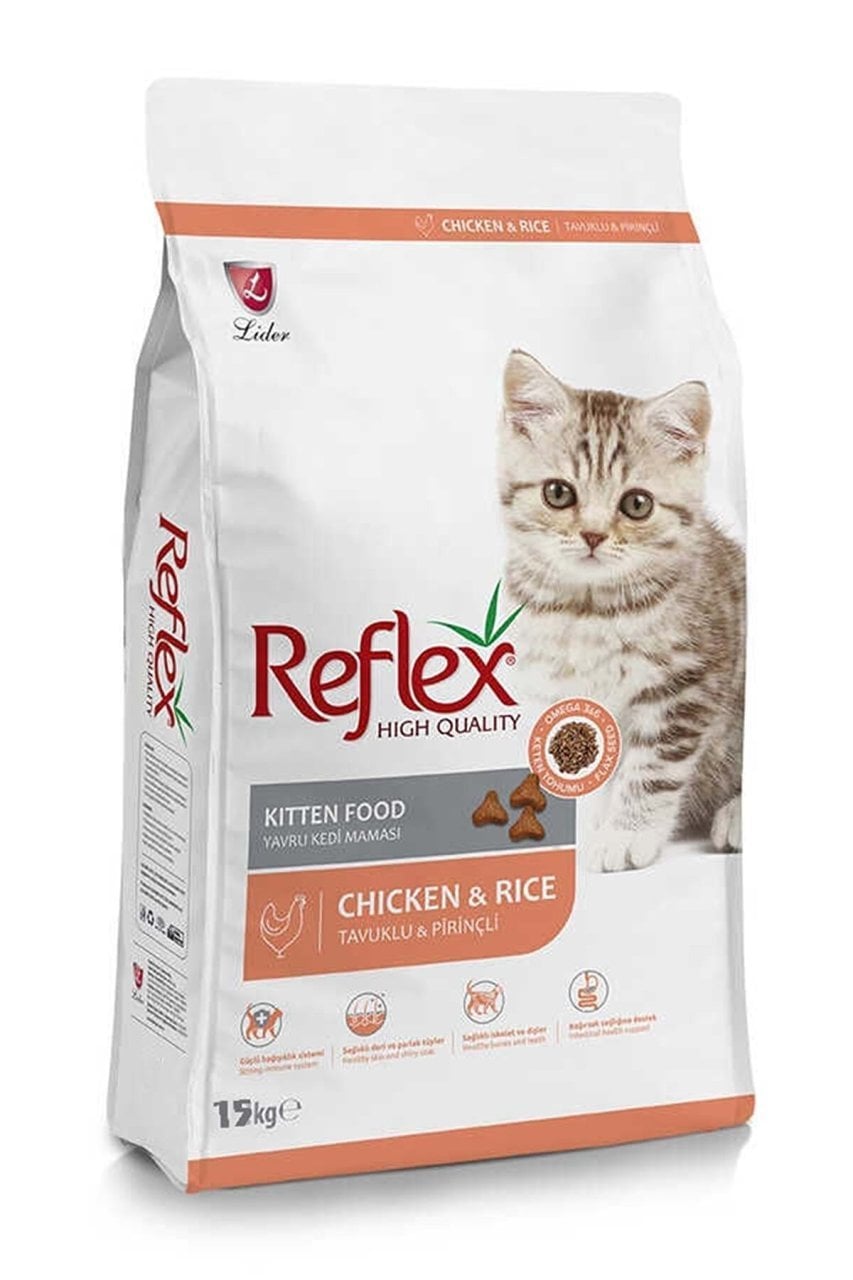Reflex Kitten Chicken-Tavuklu Yavru Kedi Maması 15 Kg.(stt.01/2028)
