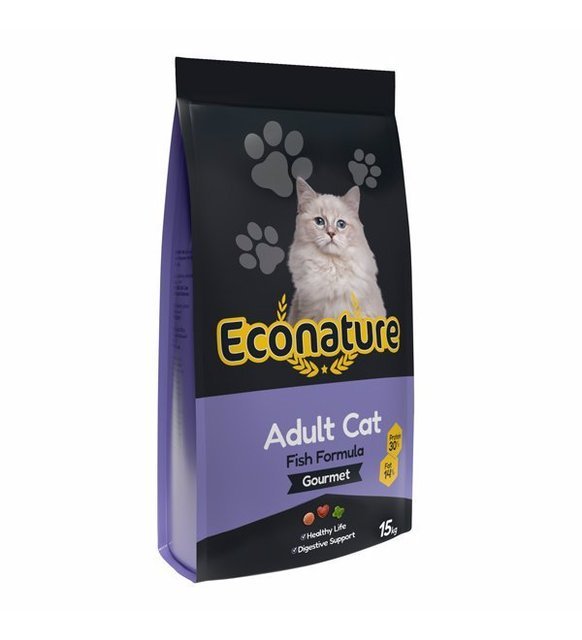 Econature Gourme Yetişkin Renkli Taneli Kuru Kedi Maması 15kg (stt.07/2025)