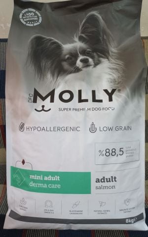 Molly Hypoallergenic Somonlu Mini Irk Yetişkin Köpek Kuru Maması 8 kg (stt:08/2027)