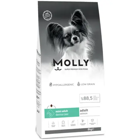 Molly Hypoallergenic Somonlu Mini Irk Yetişkin Köpek Kuru Maması 8 kg (stt:12/2027)