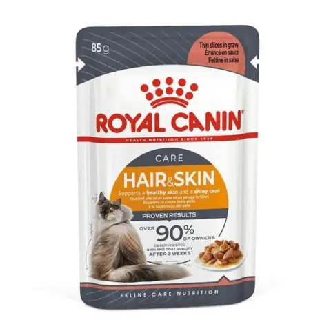Royal Canin Hair Skin Gravy Pouch Yetişkin Kedi Konservesi  85 Gr (stt.10/2027)