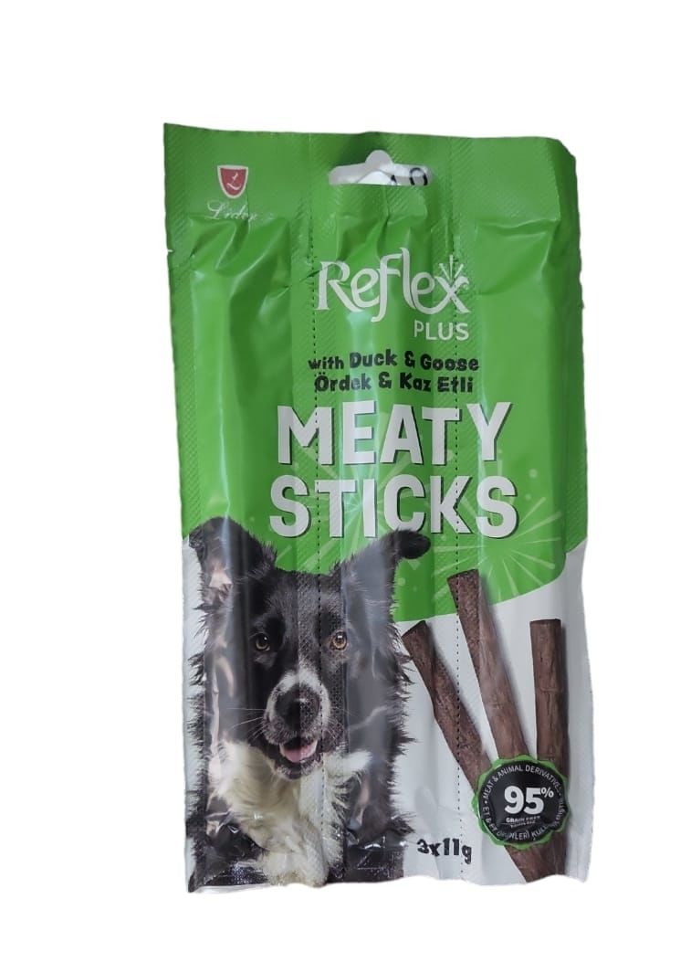 Reflex Plus Meaty Sticks Ördekli ve Kaz Etli Köpek Ödül Çubuk (3x11gr) 33 gr