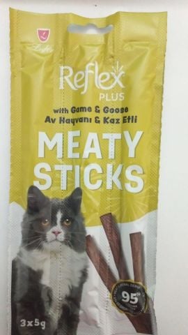 Reflex Plus Meaty Sticks Av Hayvanlı ve Kaz Etli Kedi Ödül Çubuk (3x5gr) 15 gr