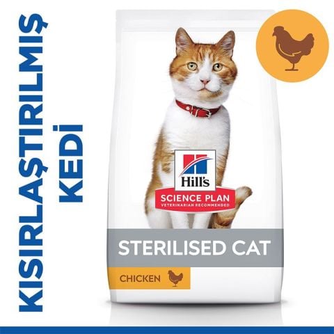 Hills Science Plan Sterilised Tavuklu Kısırlaştırılmış Yetişkin Kedi Maması 13+2 KG(Bonuslu)(stt.02/2026)