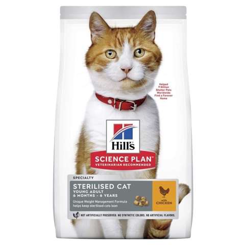 Hills Science Plan Sterilised Tavuklu Kısırlaştırılmış Yetişkin Kedi Maması 13+2 KG(Bonuslu)(stt.11/2027)