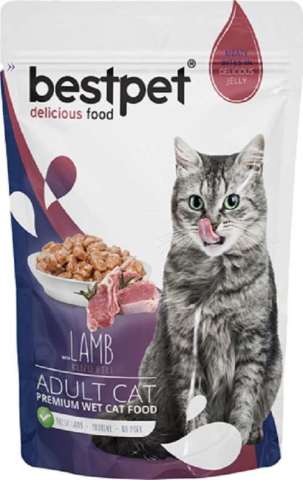 Bestpet Jelly Pouch Kuzu etli Jöle içinde Kedi Konservesi 85 Gr (stt.06/2026)