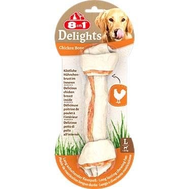 8 in 1  Delights Chicken Bone Tavuklu Düğümlü Köpek Ödül Kemiği L (85g)