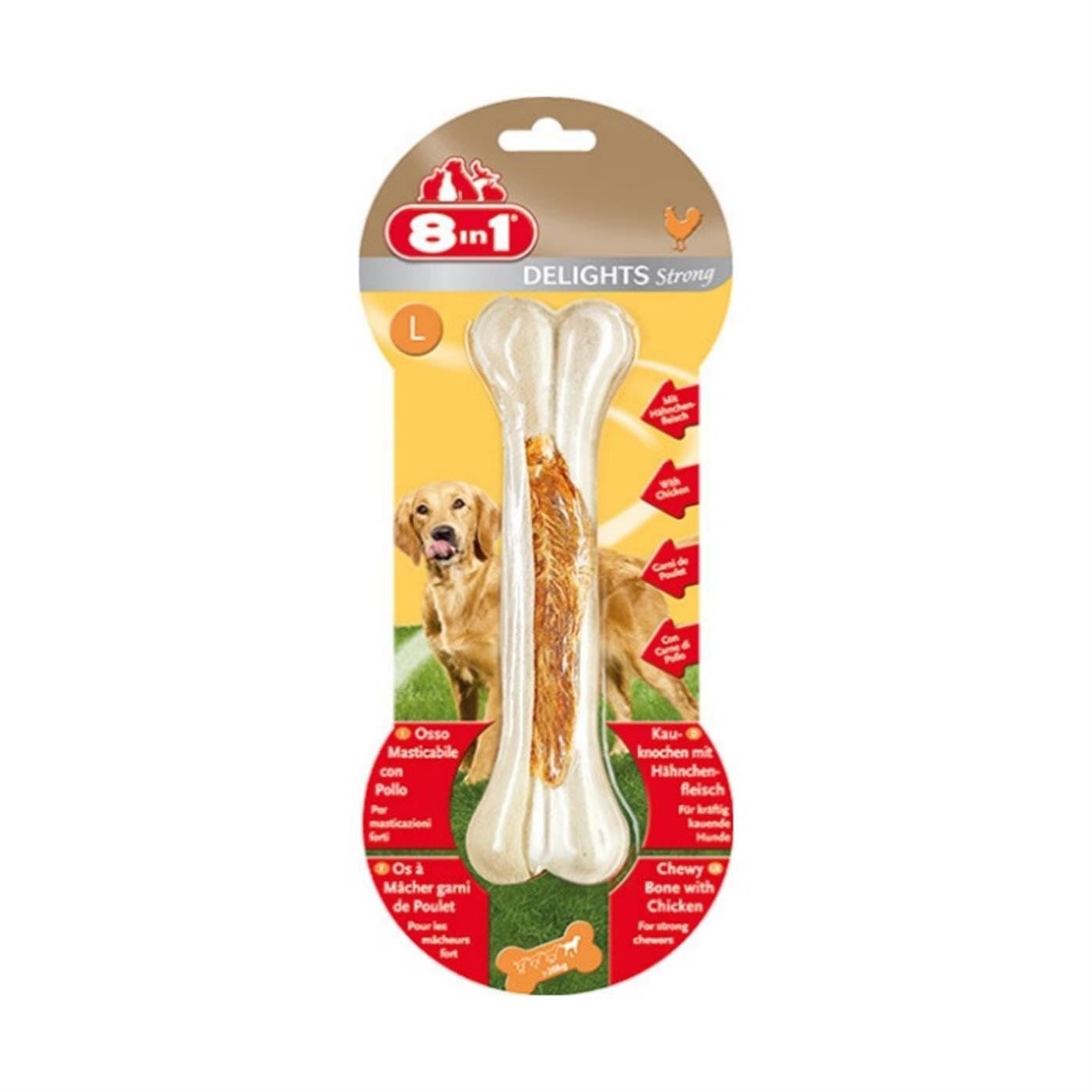 8 in 1 Delights Chicken Bone Tavuklu Köpek Ödül Kemiği L (130g)