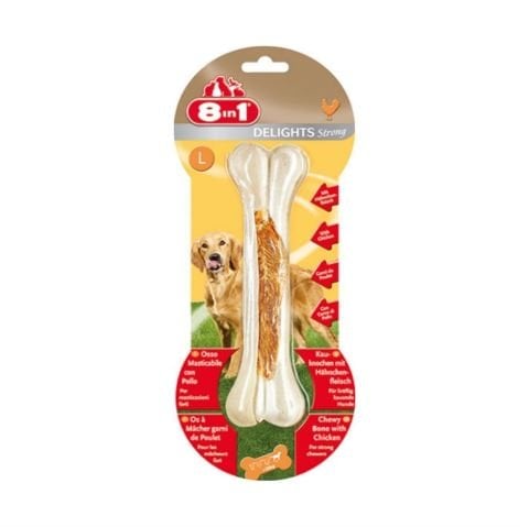 8 in 1 Delights Chicken Bone Tavuklu Köpek Ödül Kemiği L (130g)