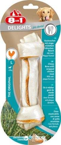 8 in 1  Pro Dental Bone Tavuklu Düğümlü Köpek Ödül Kemik L (85g)