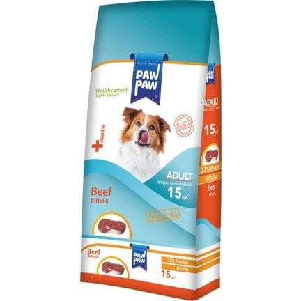 Paw Paw (PawPaw) Beftekli Yetişkin Köpek Maması 15 kg Yeni Formül (stt.06/2027)