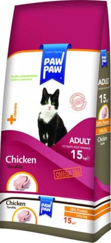 Paw Paw (PawPaw) Tavuklu Yetişkin Kedi Maması-15kg-Yeni Formül(stt.02/2026)