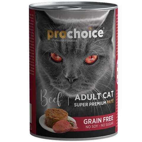 Prochoice Tahılsız Biftekli Yetişkin Kedi Konservesi 400 gr.(stt.09/2027)