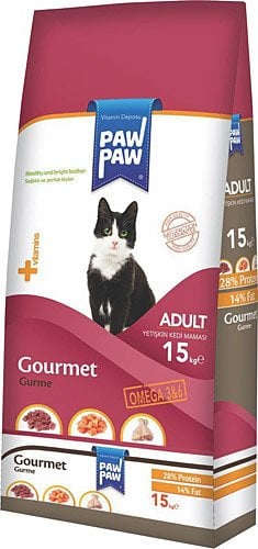 Paw Paw (PawPaw) Gurme Yetişkin Kedi Maması-15kg-Yeni Formül(stt.10/2026)