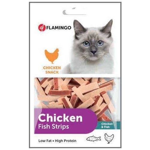 FLAMİNGO TAVUKLU BALIKLI STRİPS KEDİ ÖDÜL 85 GR
