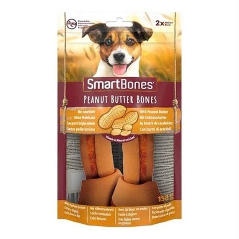 Smart Bones Tavuklu Fıstık Ezmeli Düğüm Kemik Köpek Ödül Maması 2 Adet (158g)
