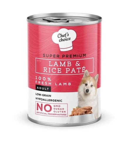 New Chefs Choice Pate Kuzu Pirinçli Köpek Konservesi 400 Gr
