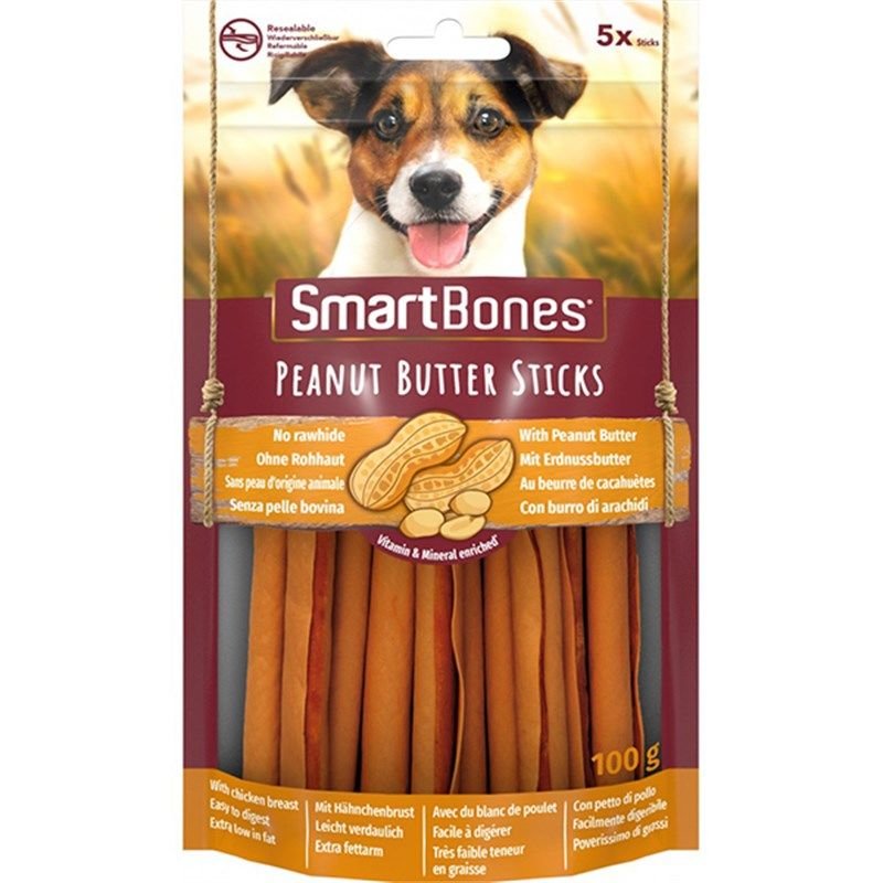 Smart Bones Tavuklu Fıstık Ezmeli Köpek Ödül 5 Adet (100g)(stt.12/2027)