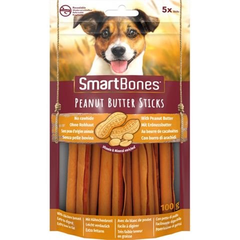 Smart Bones Tavuklu Fıstık Ezmeli Köpek Ödül 5 Adet (100g)(stt.12/2027)