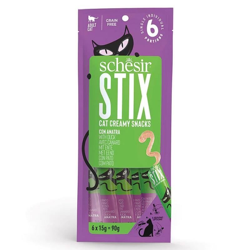 Schesir Cat Stix Ördekli Krema Kedi Ödülü (6x15gr)  (stt:08/2025)