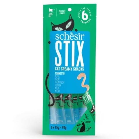 Schesir Cat Stix Ton Balıklı Krema Kedi Ödülü (6x15gr) (stt:09/2025)