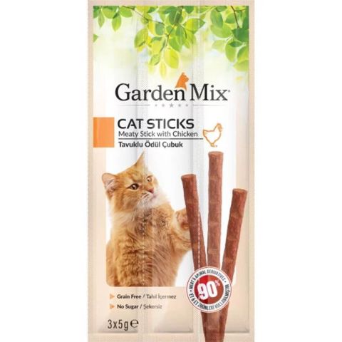 Garden Mix Cat Stick Tavuklu Kedi Ödül Çubuk 3 x 5 gr (stt:05/2027)