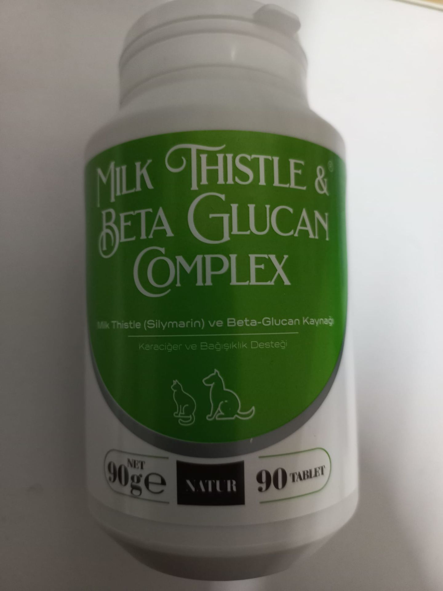 Milk Thistle & Beta Glucan Complex Kedi ve Köpek Karaciğer ve Bağışıklık Destekleyici 90 Tablet (stt:08/2026)