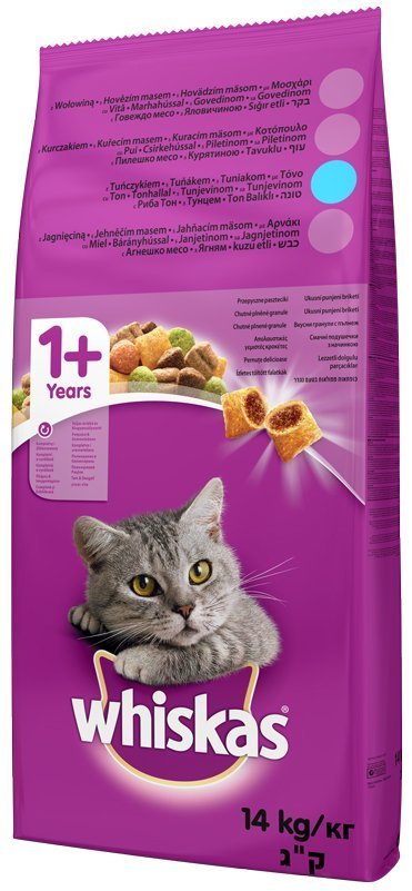 Whiskas Ton Balıklı ve Sebzeli Yetişkin Kedi Maması 14 KG(stt.05/2025)