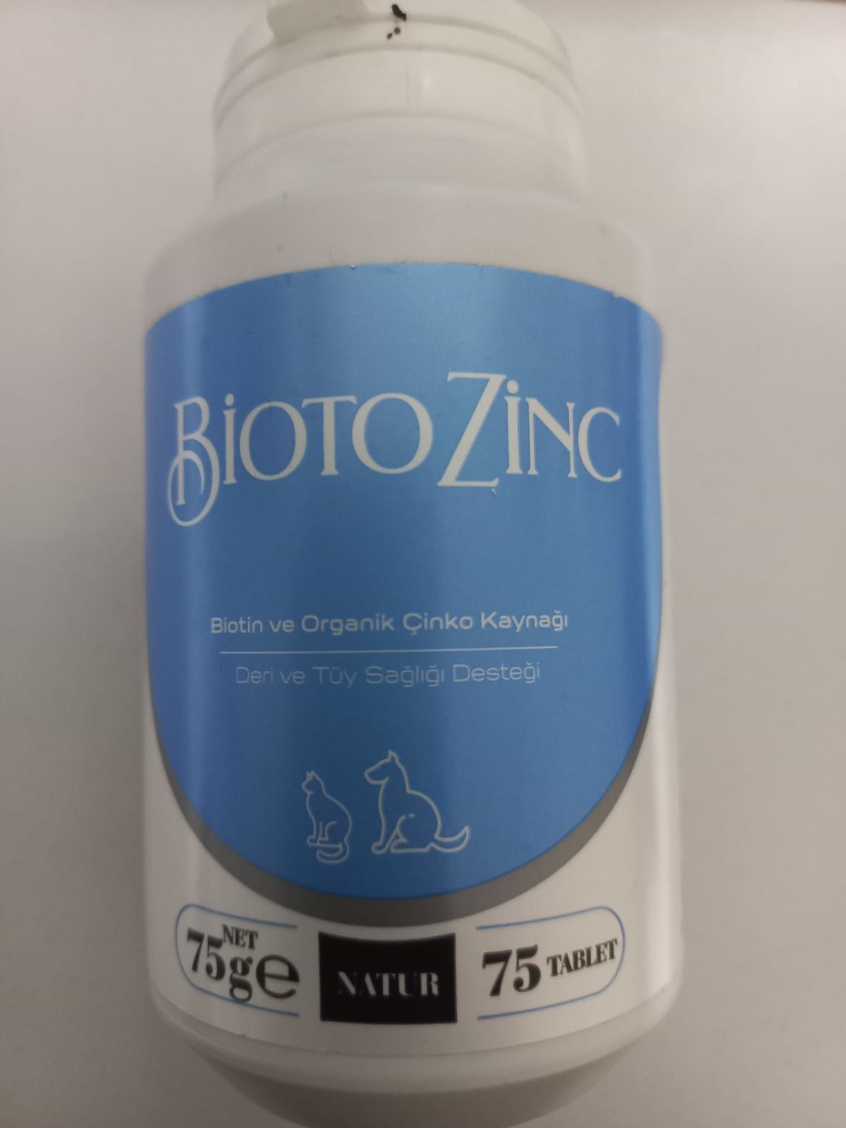 Natur Bioto Zinc Kedi ve Köpekler için  Biotin ve Çinko Kaynağı 75 Tablet (stt:12/2027)