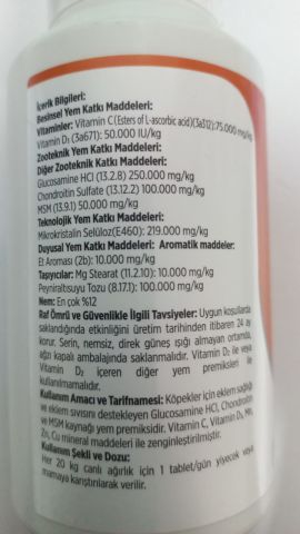 Natur Joint Flex Plus Köpek için Eklem Sağlığı ve Eklem Sıvısı Desteği 90 Tablet (stt:12/2027)