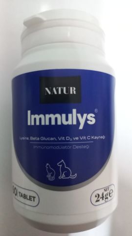 Natur Immulys Kedi ve Köpek için Immünomodületör 60 Tablet (stt:11/2027)