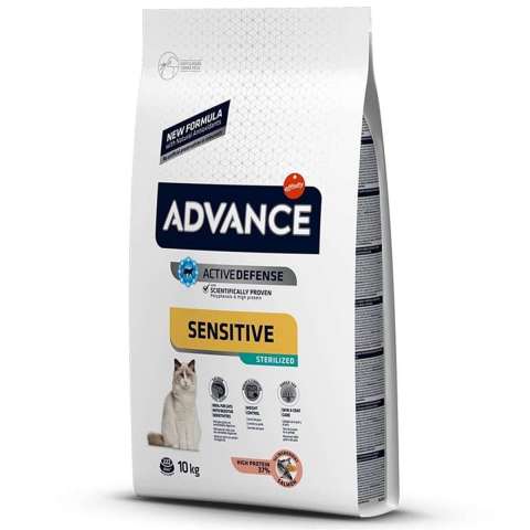 Advance Adult Sterilised Sensitive Somonlu Kısırlaştırılmış Yetişkin Kuru Kedi Maması 10 kg(stt.12/2026)