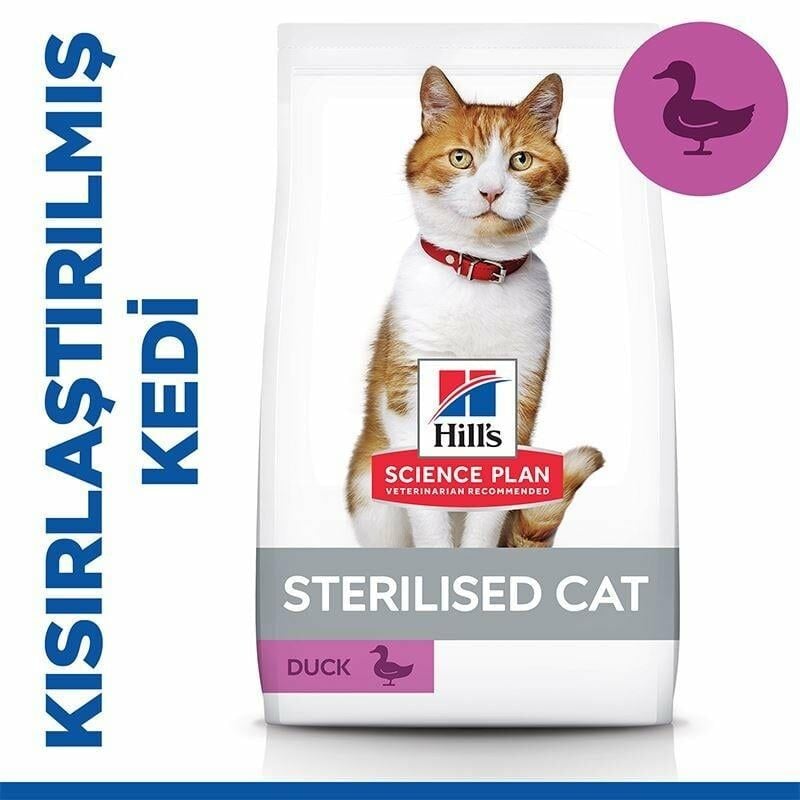 Hills Young Adult Sterilised Ördekli Kısırlaştırılmış Kedi Kuru Maması 8 kg+2kg(Bonuslu)(stt.12/2026)