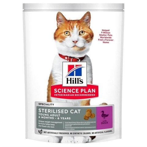 Hills Young Adult Sterilised Ördekli Kısırlaştırılmış Kedi Kuru Maması 8 kg+2kg(Bonuslu)(stt.04/2026)