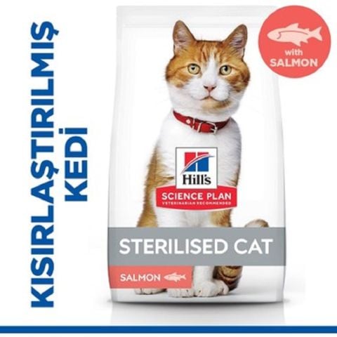 Hills Science Plan Sterilised Somonlu Kısırlaştırılmış Kedi Kuru Maması 15 kg (stt:12/2025)