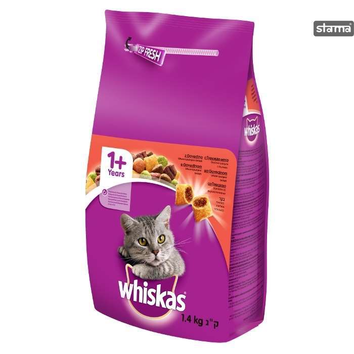 Whiskas Sığır Etli Kuru Kedi Maması 1.4 kg (stt:08/2027)