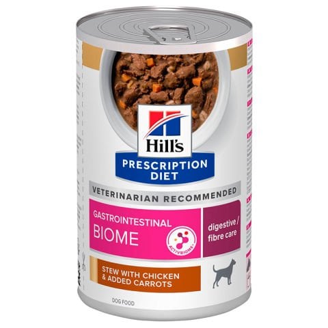 Hills Prescription Diet Gastrointestinal Biome Tavuklu ve Havuçlu Köpek Konservesi 354 gr (stt:07/2026)