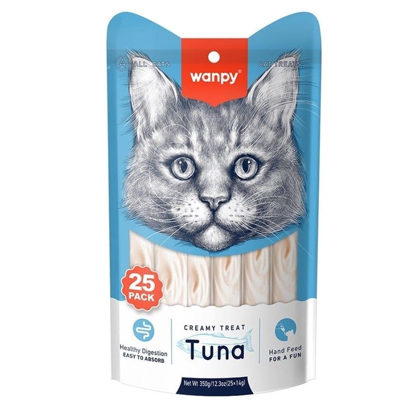 Wanpy Ton Balıklı Krema Kedi Ödülü 25 x 14gr (stt:07/2026)