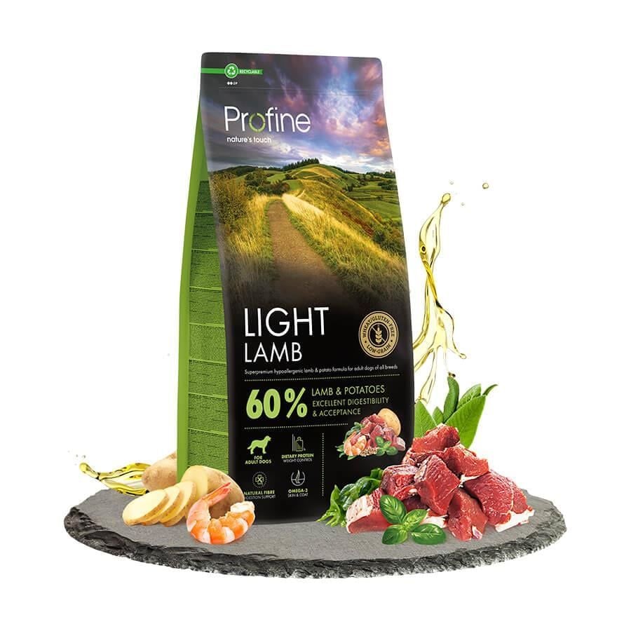 Profine Tahılsız Glutensiz (Light) Kilolu ve Kısırlaştırılmış Kuzulu Köpek Maması 12 kg (stt: 12/2025)