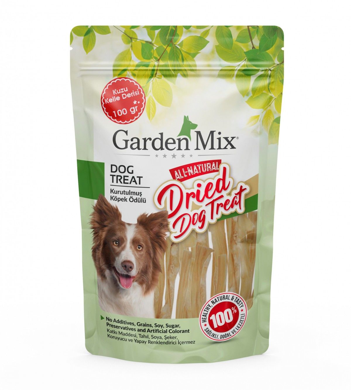 Garden Mix Kurutulmuş Kuzu Kelle Derisi Köpek Ödülü 100 Gr