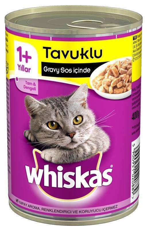 Whiskas Tavuklu Yetişkin Konserve Kedi Maması 400 Gr(stt.05/2027)