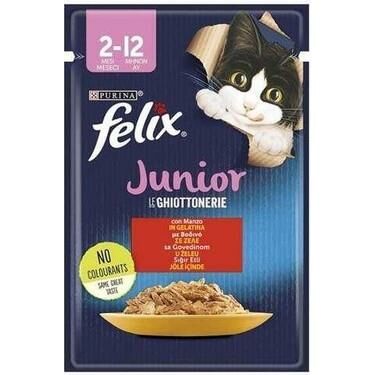 Felix Junior Pouch Sığır Etli Yavru Kedi Konservesi 85 gr ( stt:03/2025)