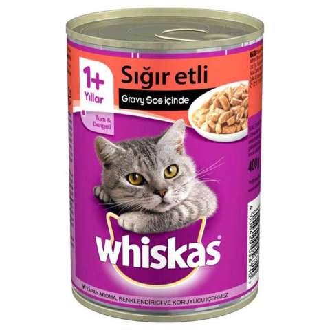 Whiskas Sığır Etli,Biftekli Konserve Kedi Maması 400 Gr(stt.05/2026)