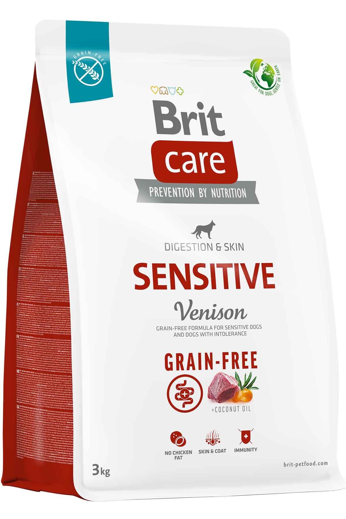 Brit Care Sensitive Digestion Skin Grain Free (Tahılsız) Geyik Etli Yetişkin Kuru Köpek Maması 3 kg (stt:03/2026)