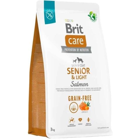 Brit Care Skin  Coat Senior Light Tahılsız Somonlu Yaşlı Köpek Maması 3 kg (stt:03/2027)