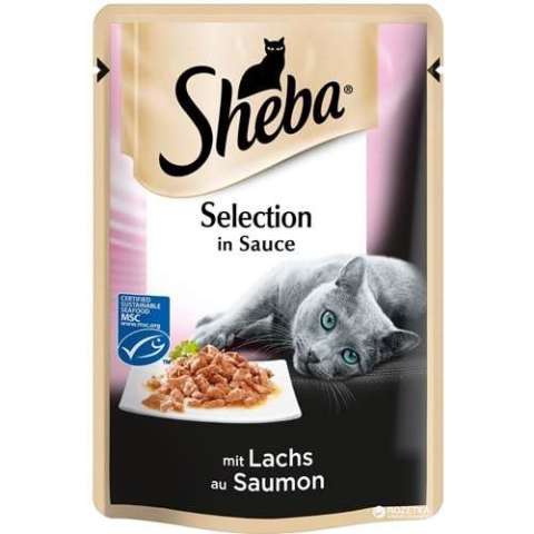 Sheba Selection Sos içinde Somonlu Kedi Konservesi 85 gr(stt.06/2025)